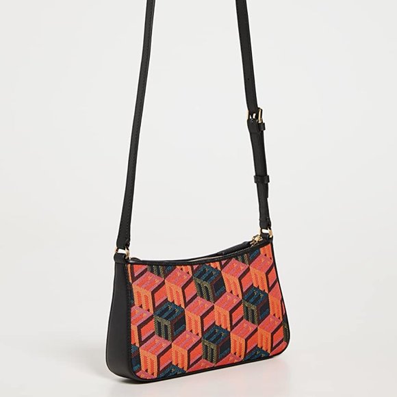 MCM Mini Cubic Logo Jacquard Shoulder Bag NWT 100% Authentic - Picture 2 of 13